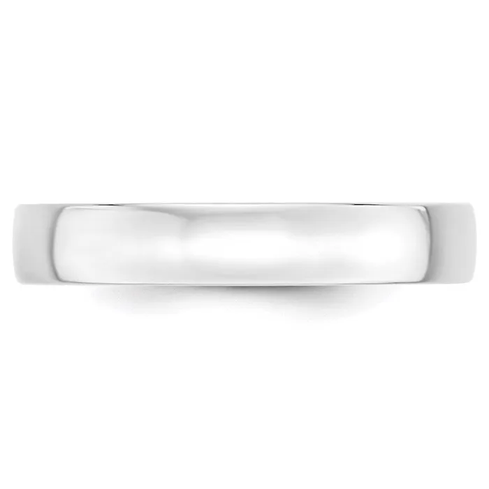 Rings Solid 14K White Gold 4mm Light Weight Comfort Fit MensWomens Wedding Band Ring Size 11 Goldia