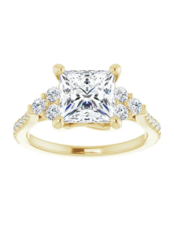 Engagement Ring with Diamond Side Details 13 ct tw acredo USA Rings