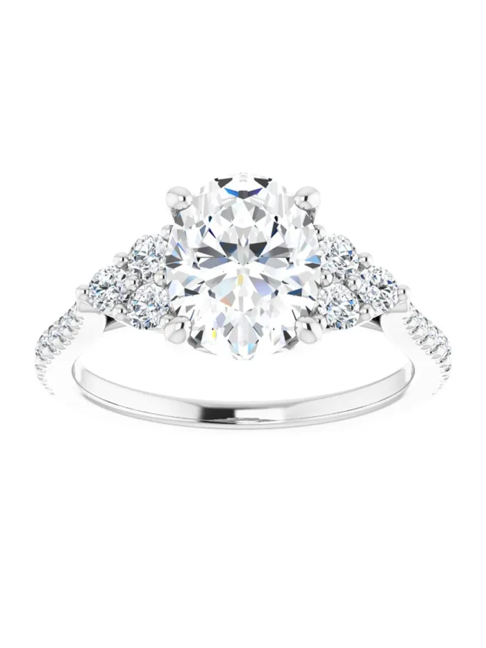 Engagement Ring with Diamond Side Details 13 ct tw acredo USA Rings