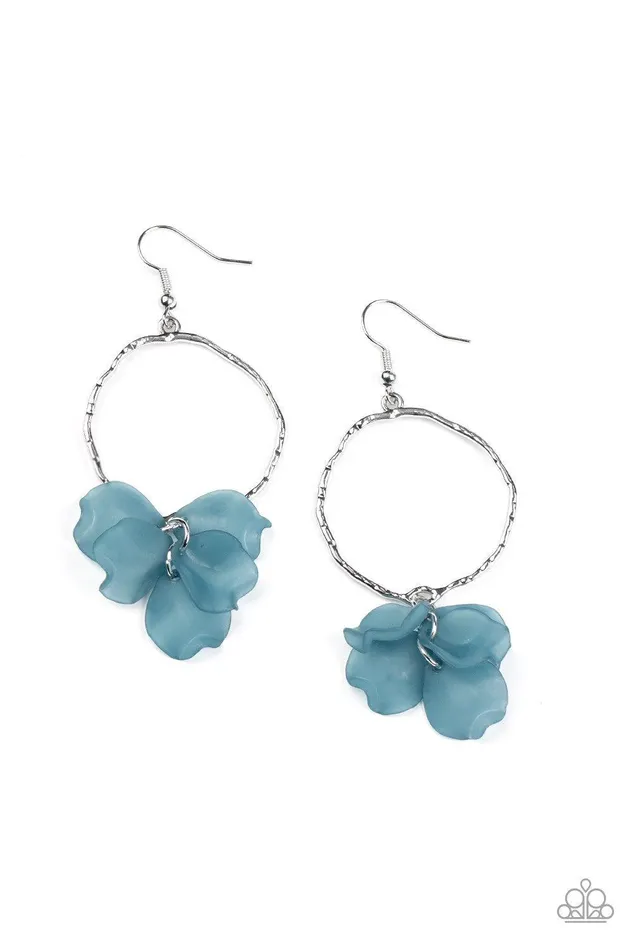 Paparazzi Accessories Earrings Petals On The Floor Blue Earrings Jewelry by Bretta