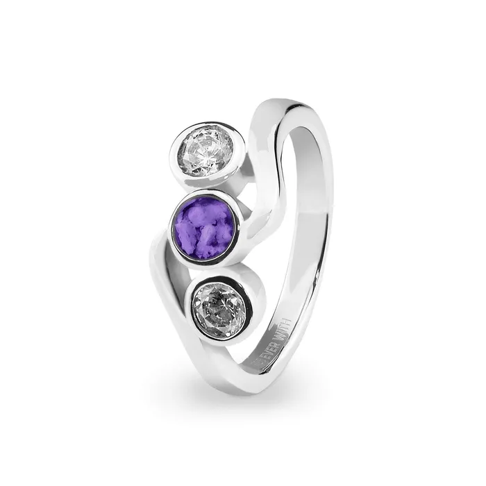 Rings EverWith Ladies Three Of Us Memorial Ashes Ring with Fine Crystals EverWith