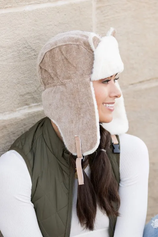 Kitten Ear Trapper Hat Ailis Corner Earrings