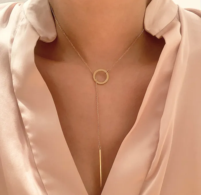 Mai Dsire Necklaces LANA LARIAT BAR CHAIN NECKLACE