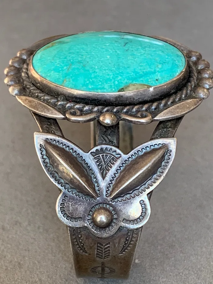 Bracelets Crown Jewels Coin Bell Trading Fred Harvey Era Sterling Turquoise Bracelet