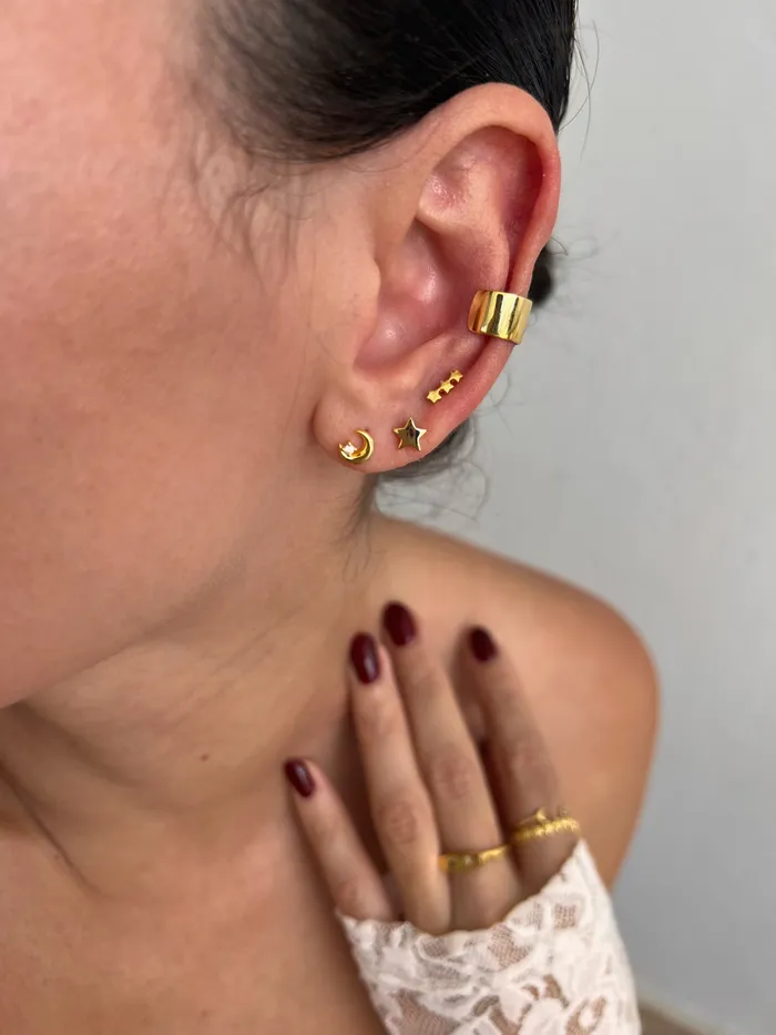 Earrings pau jewelry Three wishes star stud earrings