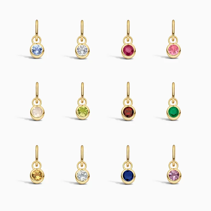 Eline Rosina Charm Necklaces Birthstone Charm April