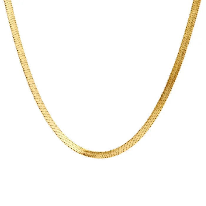 Glitters Necklaces Stainless Steel 4mm Herringbone Chain Necklace