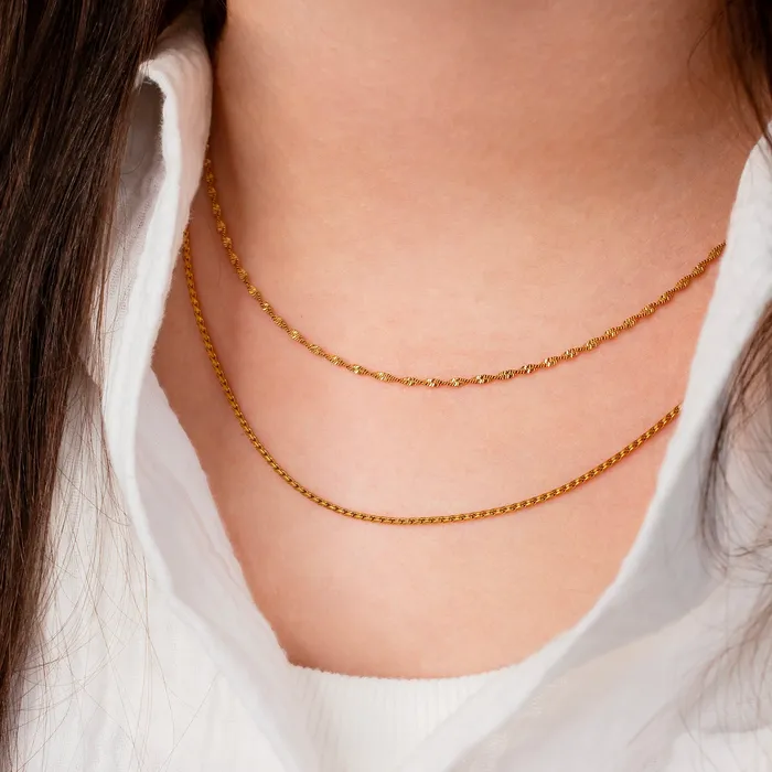 Grayling Necklaces Waterproof Cheri Twisted Herringbone Chain Necklace
