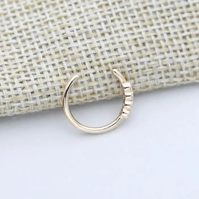 One Line CZ Ear Cuff Gold Glitters Earrings