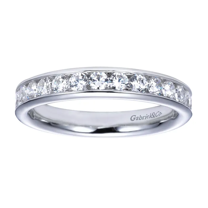 Rings Gabriel 14K White Gold 075ctw Diamond Wedding Band GABRIEL CO