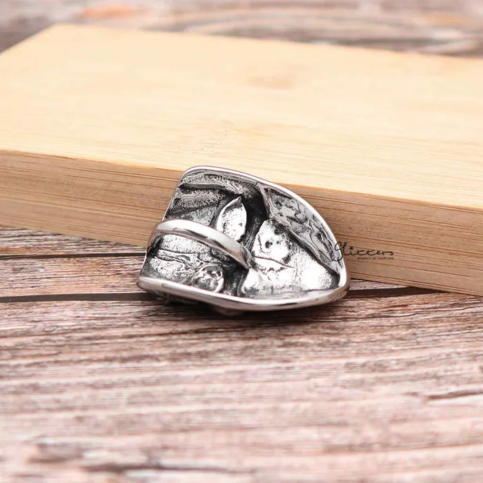 Stainless Steel Anonymous Mask Pendant Glitters Necklaces